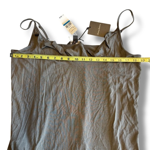 Tommy Bahama Tambour Ruffle Top XL Bungee Cord Taupe Tank NWT MSRP $68 - Picture 6 of 7